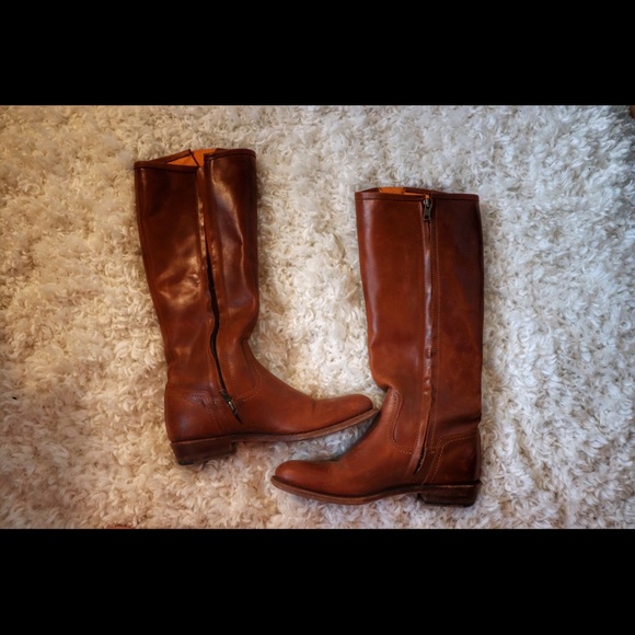Frye Dorado Riding Boots Brown Cognac - Picture 2 of 6